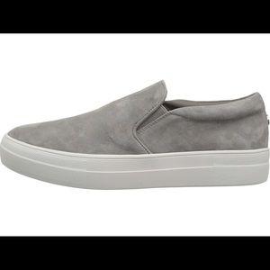 Steve Madden grey platform slip on shoes.